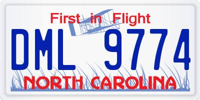 NC license plate DML9774