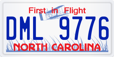 NC license plate DML9776