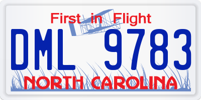 NC license plate DML9783