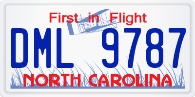 NC license plate DML9787