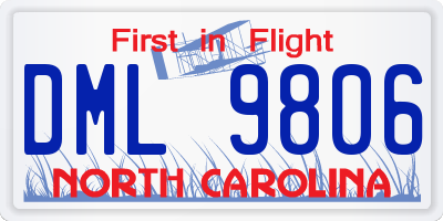 NC license plate DML9806