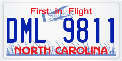 NC license plate DML9811