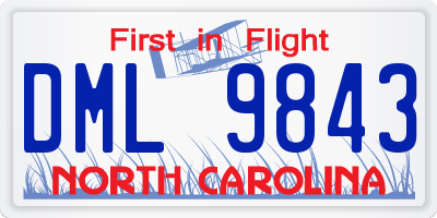 NC license plate DML9843