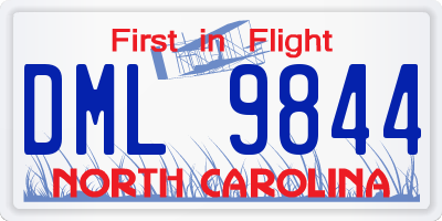 NC license plate DML9844
