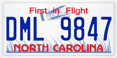 NC license plate DML9847