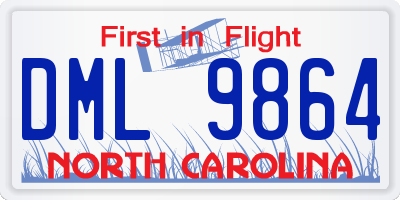 NC license plate DML9864