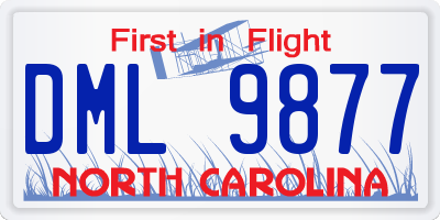 NC license plate DML9877