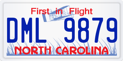NC license plate DML9879