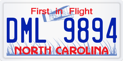 NC license plate DML9894