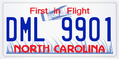 NC license plate DML9901