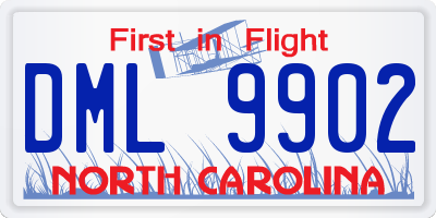 NC license plate DML9902