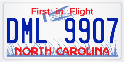 NC license plate DML9907