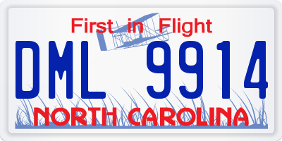 NC license plate DML9914