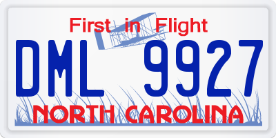 NC license plate DML9927