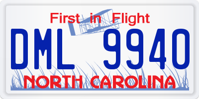 NC license plate DML9940