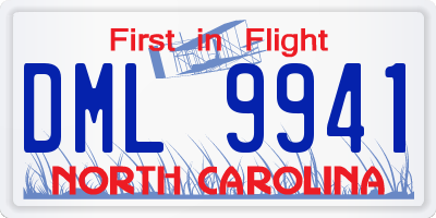 NC license plate DML9941