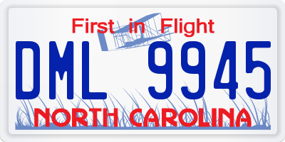 NC license plate DML9945