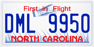 NC license plate DML9950