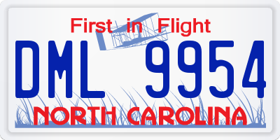 NC license plate DML9954