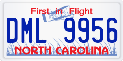 NC license plate DML9956