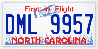 NC license plate DML9957