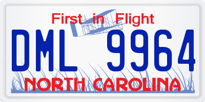 NC license plate DML9964
