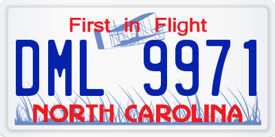 NC license plate DML9971