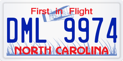 NC license plate DML9974