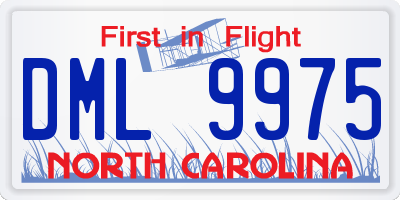NC license plate DML9975