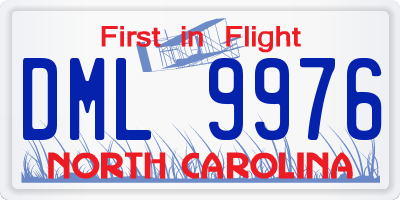NC license plate DML9976