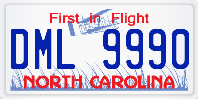 NC license plate DML9990