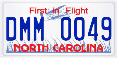 NC license plate DMM0049