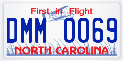 NC license plate DMM0069