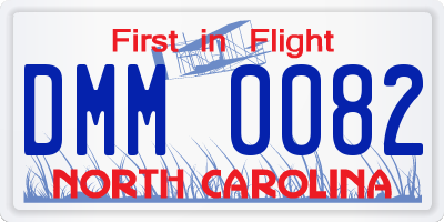 NC license plate DMM0082