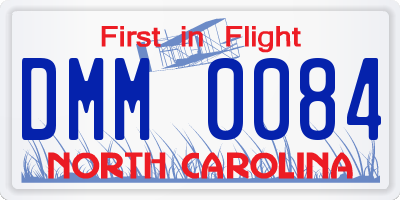 NC license plate DMM0084