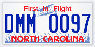 NC license plate DMM0097