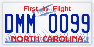 NC license plate DMM0099
