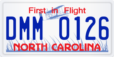 NC license plate DMM0126