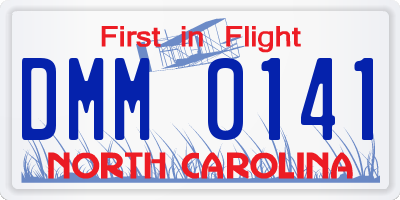 NC license plate DMM0141