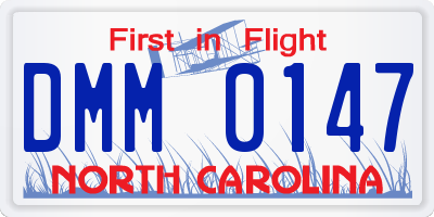 NC license plate DMM0147