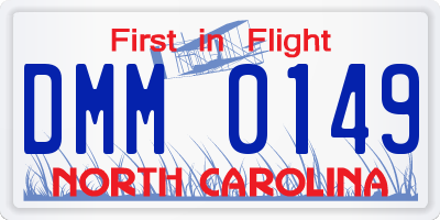 NC license plate DMM0149