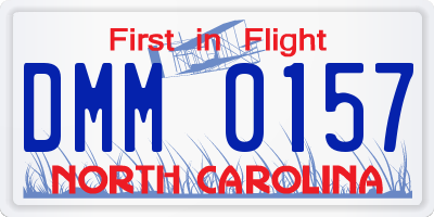 NC license plate DMM0157