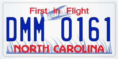 NC license plate DMM0161