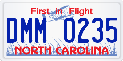 NC license plate DMM0235