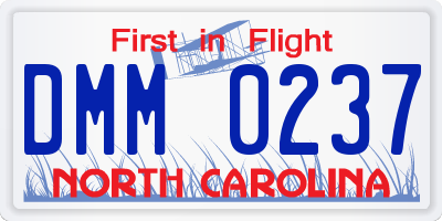 NC license plate DMM0237