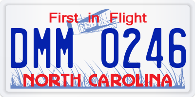 NC license plate DMM0246