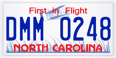 NC license plate DMM0248