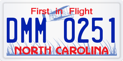 NC license plate DMM0251