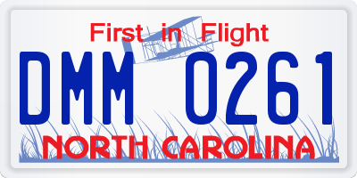 NC license plate DMM0261