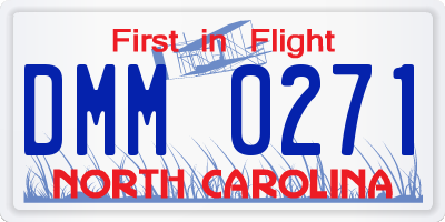 NC license plate DMM0271